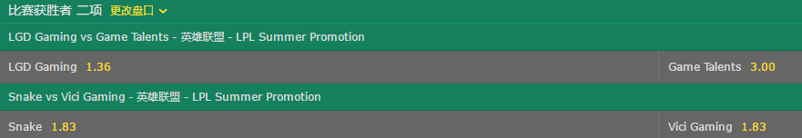一口毒奶？博彩网站LPL季后赛赔率曝光