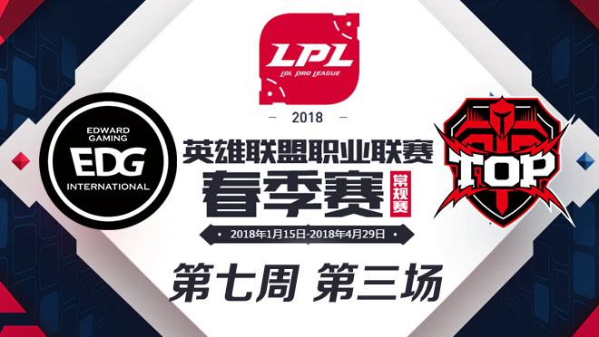 LPL春季赛W7D3 EDG vs TOP 第3场比赛视频