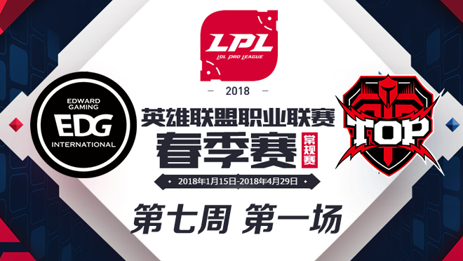 LPL春季赛W7D3 EDG vs TOP 第1场比赛视频